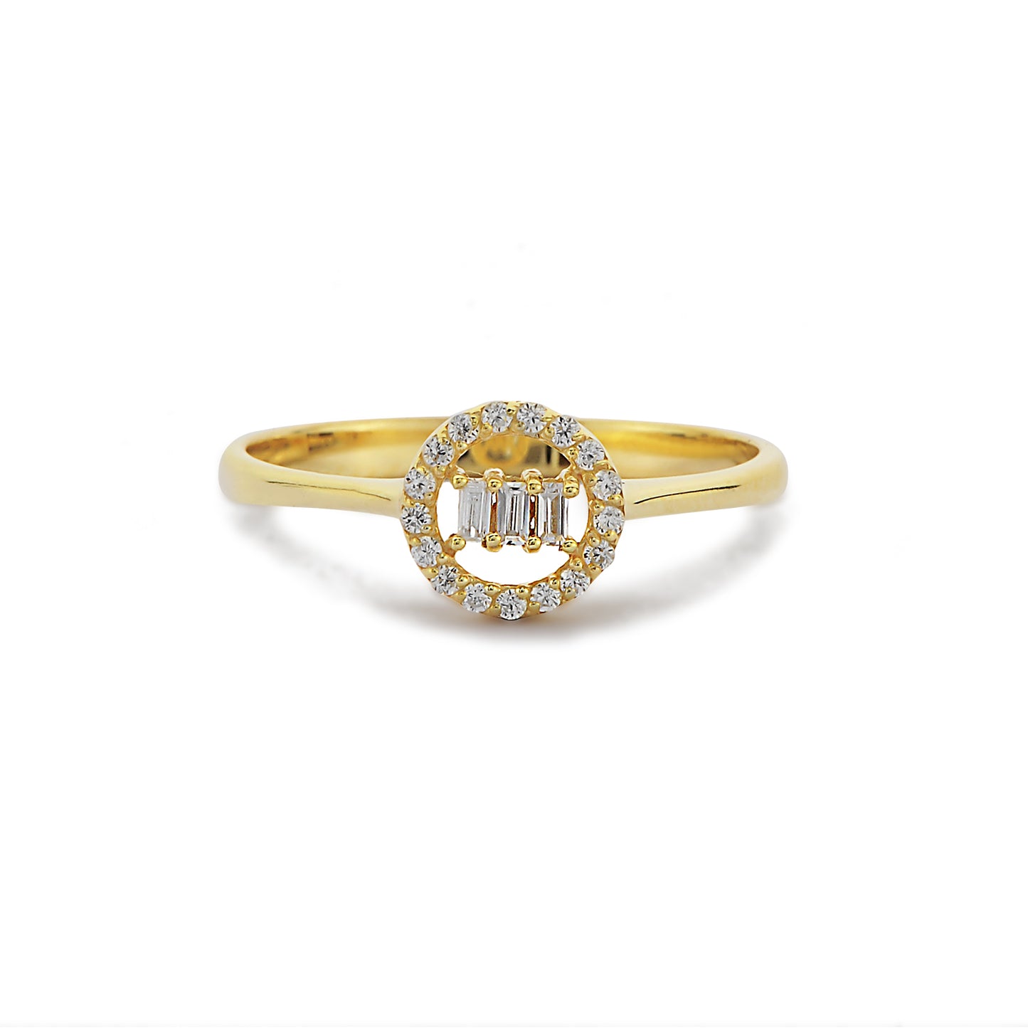 Stokbrood Cluster Diamanten Trouwring, Handgemaakte 14k Massief Gouden En Ronde Cocktailring