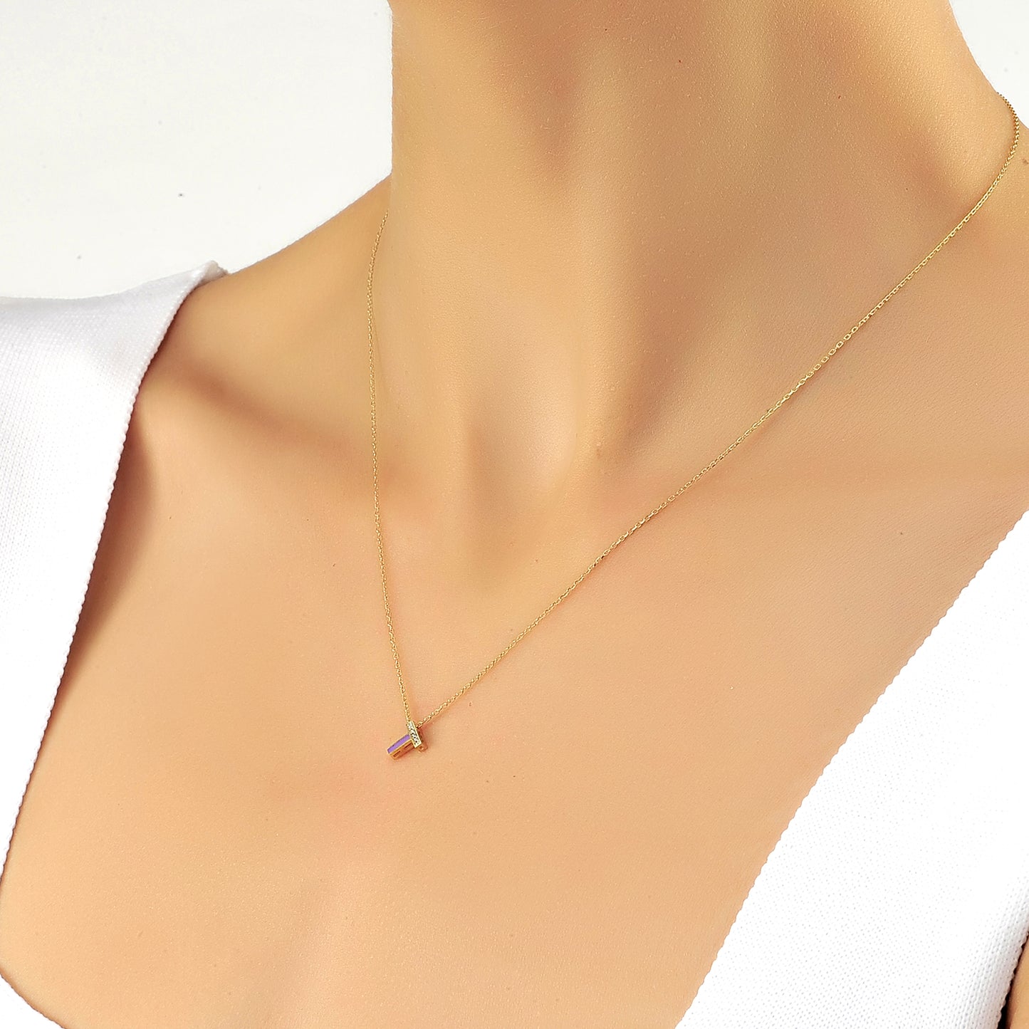 T Letter Diamanten Hanger Handgemaakte 14k en 18k Massief Gouden Hanger