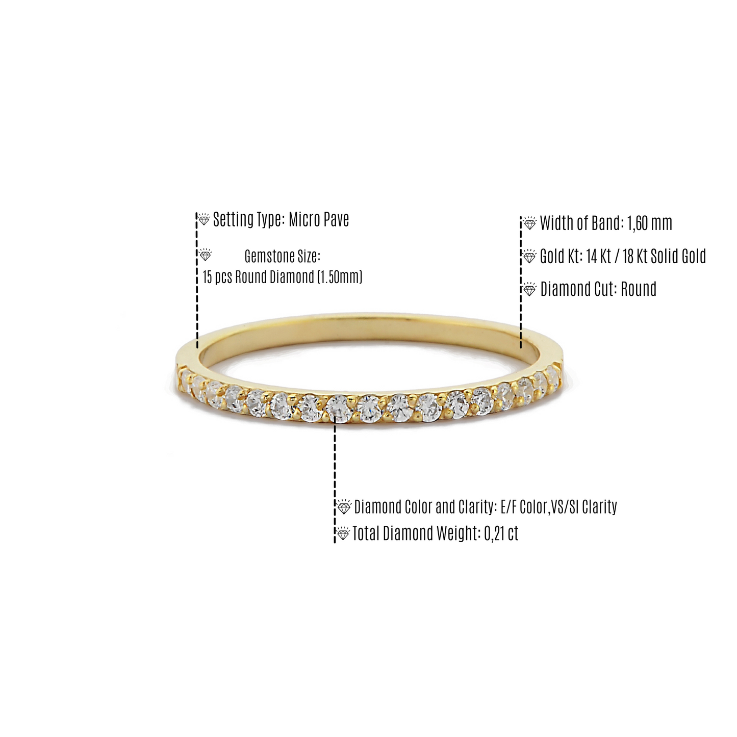 Witte Diamanten Band Ring