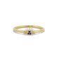 Trio Blauwe Saffier Diamanten Massief Gouden Dames Ring