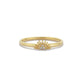 Zonvormige Trio Witte Diamanten Ring Voor Valentijnsdag Geschenk, Handgemaakte 14k 18k Massief Gouden Gebogen Zonsopgang Band Ring