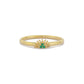 Trio Groene Smaragd Diamanten Massief Gouden Ring