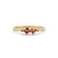 Cluster Ronde Rode Robijn Diamanten Ring Speciale Gelegenheden, Handgemaakte Gebogen Zwarte Diamant Aangepaste Minimalistische Ontwerprp