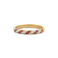 Enemal Rode Robijn Diamant Gepersonaliseerde Ring, Handgemaakte 14k en 18k Massief Gouden Halve Eeuwigheid Enemal Band Ring Voor Valentijnsdag