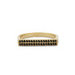 Dubbele Band Zwarte Diamanten Ring, Handgemaakte Gebogen Aangepaste Ontwerp 14k 18k Golid Gouden Ring