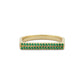 Dubbele Band Groene Smaragd Diamanten Ring, Handgemaakte Gebogen Aangepaste Ontwerp 14k 18k Golid Gouden Ring