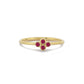 Vier Steen Rode Robijn Diamanten Ring Trouwring, Handgemaakte Zwarte Diamant Solitaire 14k 18k Massief Gouden Ring Voor Porposal