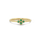 Vier Steen Groene Smaragd Diamanten Ring Trouwring, Handgemaakte Zwarte Diamant Solitaire 14k 18k Massief Gouden Ring Voor Porposal