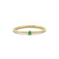 Minimalistische Ring Met Groene Smaragd Diamanten Futuristische Ring, Eenvoudige Handgemaakte 14k Solitaire Massief Gouden Ring
