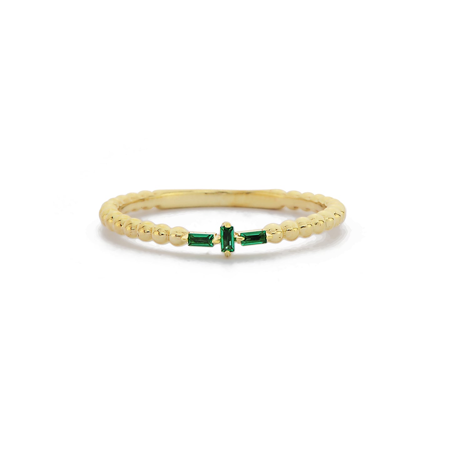 Smaragd Kralen Symbolische Kruis Trouwring Ring, Handgemaakte 14k Massief Gouden Minimalistische Kruis Cluster Ring
