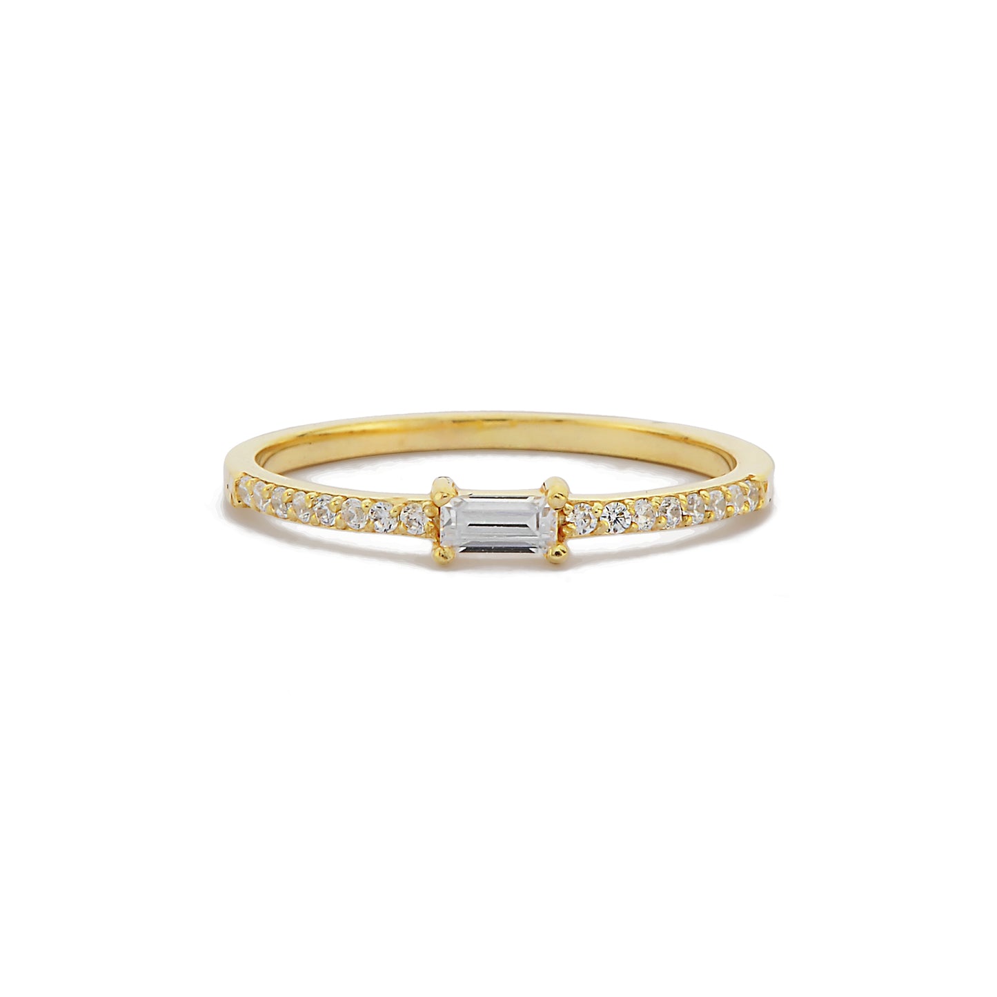 Stokbrood en ronde cluster diamanten gouden ring voor Valentijn, halve eeuwigheid handgemaakte 14k massief gouden ring