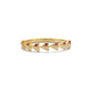 Driehoek Vormige Halve Eeuwigheid Ring, Driehoek Cluster Rode Robijn Diamanten Ring, Handgemaakte 14k Gouden Gebogen Golvende Ring