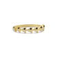 Driehoek Vormige Halve Eeuwigheid Ring, Driehoek Cluster Zwarte Diamanten Ring, Handgemaakte 14k Gouden Gebogen Golvende Ring