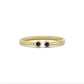 Twee Stenen Open Bezel Verstelbare Ring, Open Manchet Dubbele Blauwe Saffier Diamant Bezel Set Ring, Handgemaakte 14k Massief Gouden Ring
