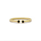 Twee Stenen Open Bezel Verstelbare Ring, Open Manchet Dubbele Zwarte Diamant Bezel Set Ring, Handgemaakte 14k Massief Gouden Ring
