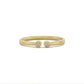 Twee Stenen Open Bezel Verstelbare Ring, Open Manchet Dubbele Diamant Bezel Set Ring, Handgemaakte 14k Massief Gouden Ring