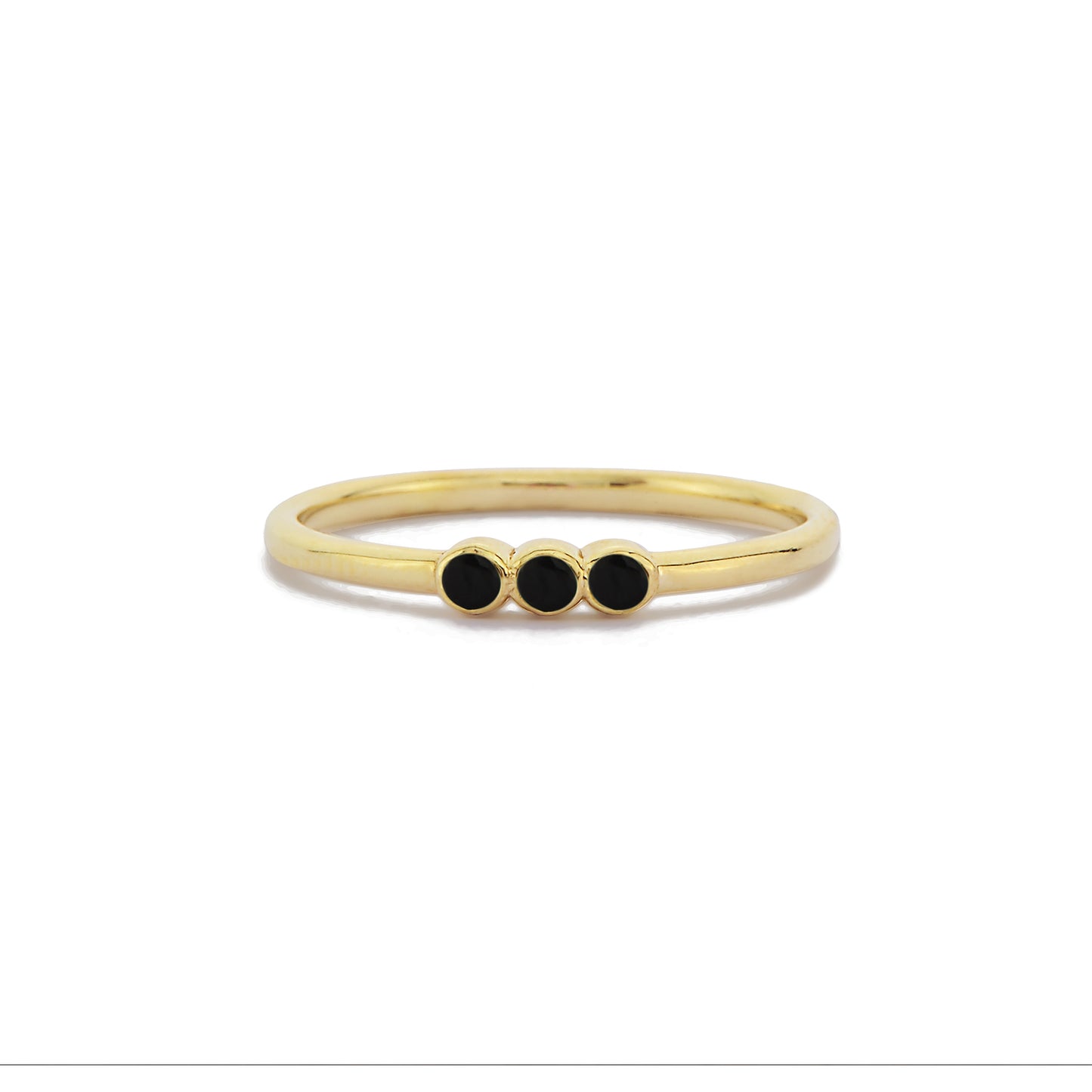 Drie Steen Zwarte Diamanten Ring Trouwring, Handgemaakte Zwarte Diamant Solitaire 14k Massief Gouden Ring Voor Voorstel