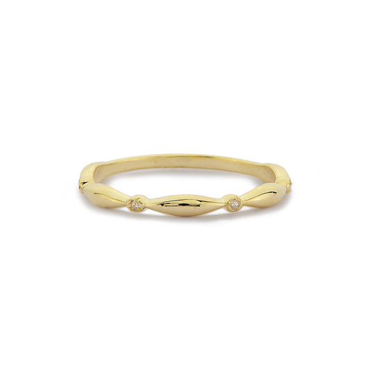 Bandring Minimalistische Diamanten Sierlijke Gouden Ring