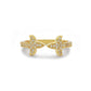 Minimalistische Cluster Diamanten Gouden Ring, Handgemaakte Gebogen 14k Massief Gouden Verlovingsring