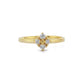 Vier Diamanten Verlovingshuwelijksring, Ronde Diamanten Clusterring, Minimalistische Handgemaakte 14k Massief Gouden Ring