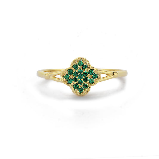 Klaver Gouden Diamanten Ring