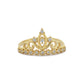 Crown Shaped Diamond Ring / Princess Tiara Crown Ring / Quenn Tiara Diamond Band Ring / Handmade 14k and 18k Solid Gold Stackable Ring