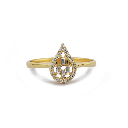 Druppel Diamanten Gouden Dames Ring