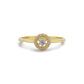 Ronde Diamanten Massief Gouden Verlovingsring, Handgemaakte 14k Gouden Solitaire Diamanten Band Belofte Ring