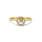 Stokbrood Cluster Diamanten Trouwring, Handgemaakte 14k Massief Gouden En Ronde Cocktailring