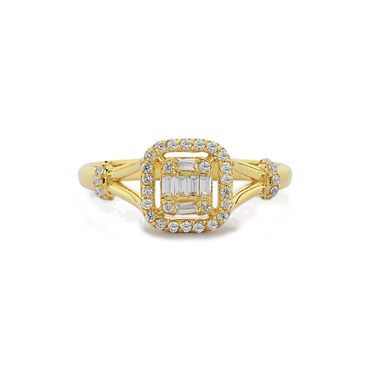 Baguette Gouden Diamanten Ring