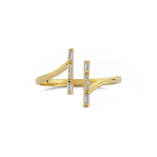 Open Diamanten Minimalistische Gouden Ring