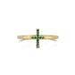 Kruis Groene Smaragd Plus Vormige Ring Voor Verloving en Huwelijksaanzoek, Minimalistische Handgemaakte Cluster 14k 18k Massief Gouden Ring