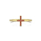 Kruis Rode Robijn Plus Vormige Ring Voor Verloving en Huwelijksaanzoek, Minimalistische Handgemaakte Cluster 14k 18k Massief Gouden Ring