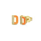 Emaille Diamanten Eerste D Letter Oorbel, Gepersonaliseerde D Letter Oorbel Voor Valentijnsdag, Handgemaakte 14k en 18k Massief Gouden Oorbel