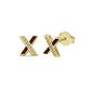Emaille Diamanten Eerste X Letter Oorbel, Gepersonaliseerde X Letter Oorbel Voor Valentijnsdag, Handgemaakte 14k en 18k Massief Gouden Oorbel