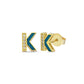 Emaille Diamanten Eerste K Letter Oorbel, Gepersonaliseerde K Letter Oorbel Voor Valentijnsdag, Handgemaakte 14k en 18k Massief Gouden Oorbel