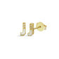 Eerste J Letter Oorbel, Emaille Diamant J Letter Oorbel, Handgemaakte 14k en 18k Massief Gouden Oorbel Voor Valentijnsdag