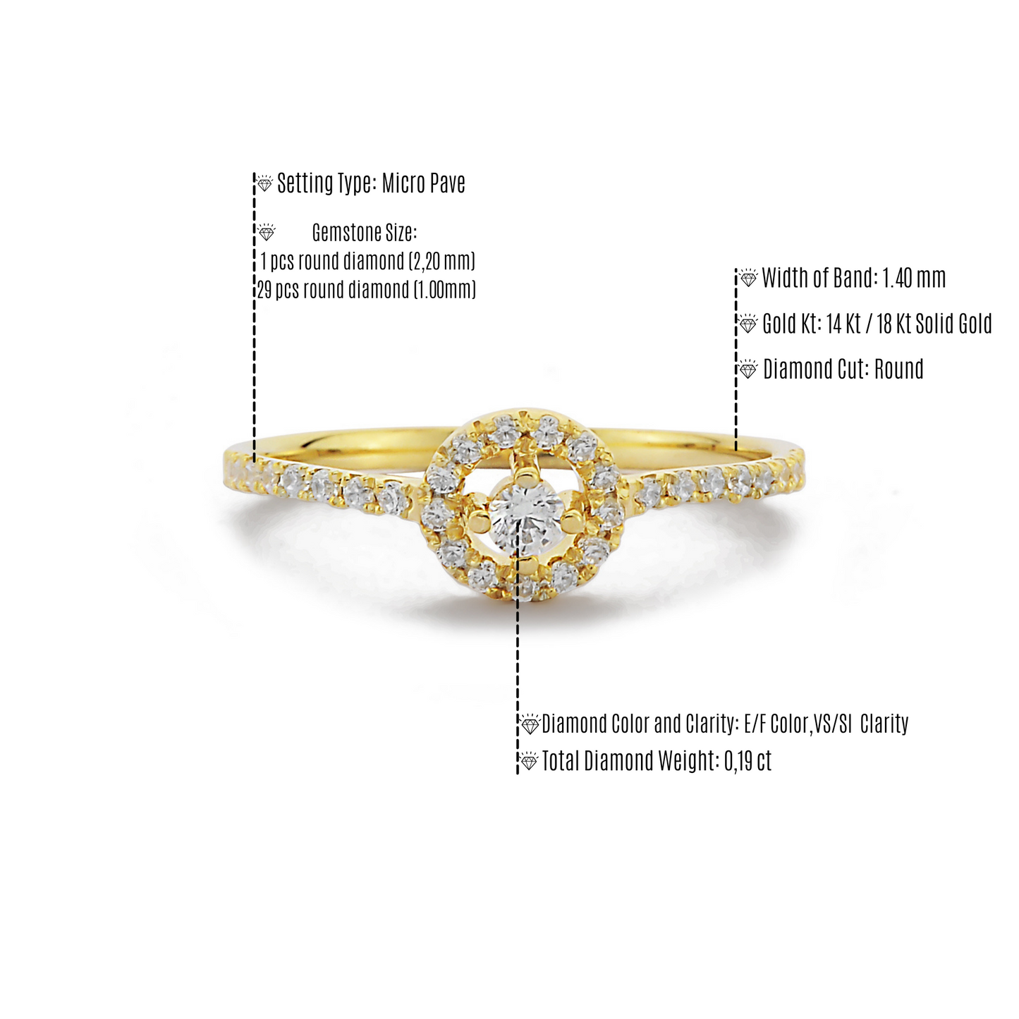 Diamanten Massief Gouden Ring