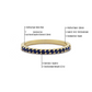 1,60 mm Blauwe Saffier Band Minimalistische Gouden Dames Ring