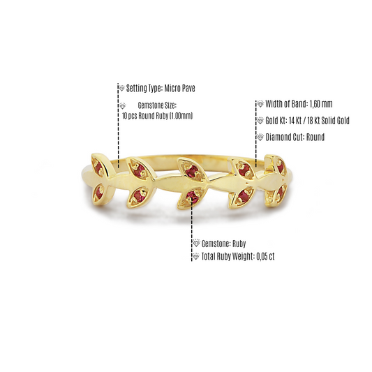 De Vliegende Vlinderring, Handgemaakte 14k 18k Massief Gouden Vleugelvormige Ring Met Rode Robijn Diamanten Halve Eeuwigheid