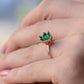 ZILVEREN LOTUS RING GROEN ZIRKONIA