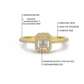 Stokbrood Cluster Kleine Diamanten Trouwring, Stokbrood En Ronde Gemengde Ring, Vierkante 14k Gouden Stapelbare Ring