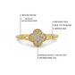 Klavertje Vier Vormige Diamanten Ring, Handgemaakte Gevlochten Gebogen Cluster Massief Gouden Ring, Gedraaide Vorm Belofte Ring
