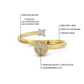 Balvormige Cluster Diamanten Verstelbare Gouden Ring Bezet Met Diamanten
