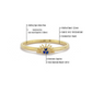 Trio Blauwe Saffier Diamanten Massief Gouden Dames Ring