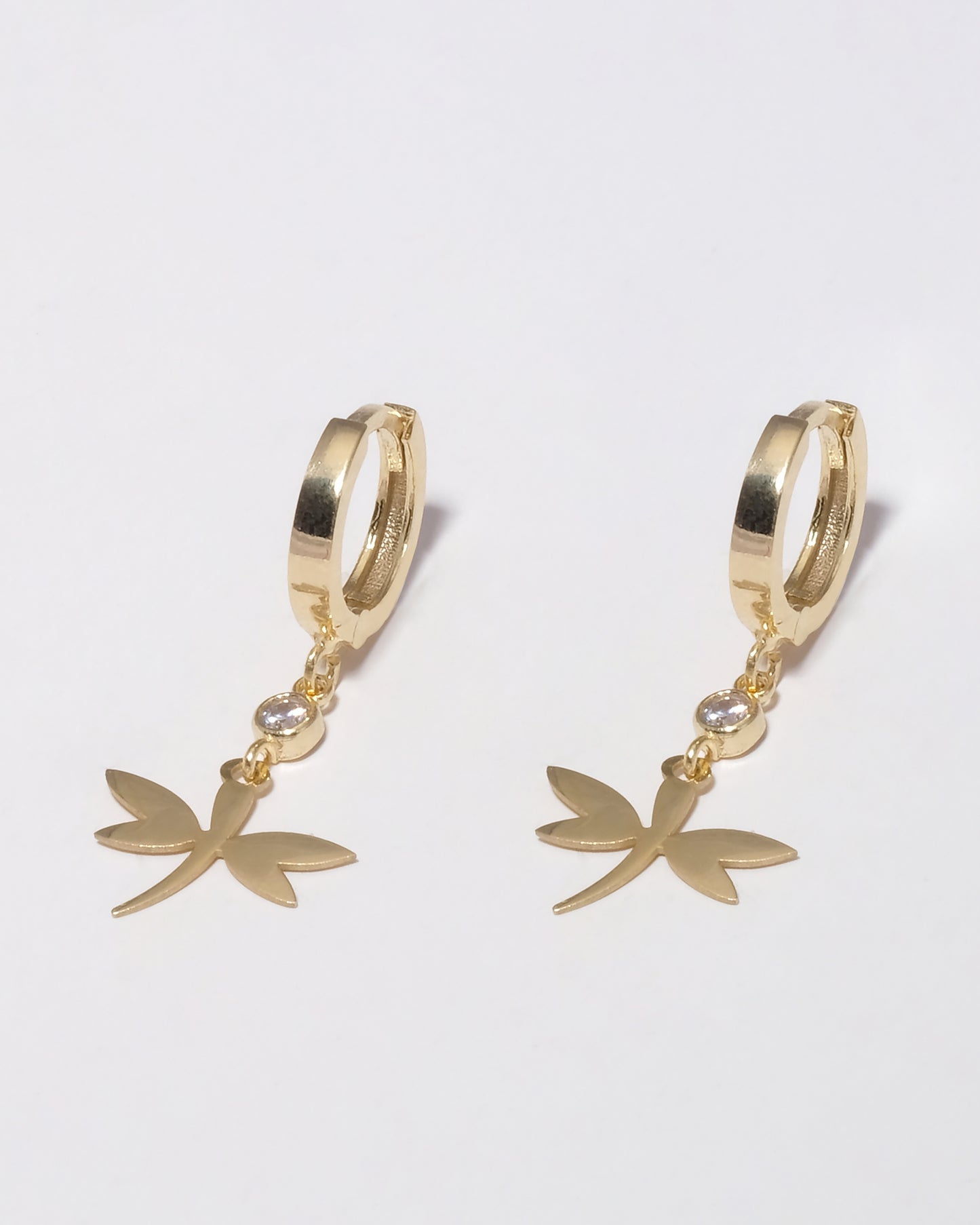 BUTTERFLY HUGGIE HOOP EARRİNGS
