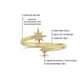Open Stervormige Witte Diamanten Ring, Verstelbare Handgemaakte 14k Massief Gouden Ring, Astrale Planetaire Gebogen Ring