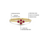 Vier Steen Rode Robijn Diamanten Ring Trouwring, Handgemaakte Zwarte Diamant Solitaire 14k 18k Massief Gouden Ring Voor Porposal