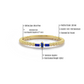 Blauwe Saffier Kralen Kruis Gouden Minimalistische Cluster Ring