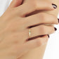 Zonvormige Trio Witte Diamanten Ring Voor Valentijnsdag Geschenk, Handgemaakte 14k 18k Massief Gouden Gebogen Zonsopgang Band Ring